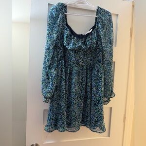 Lush Blue and Green Floral Dress